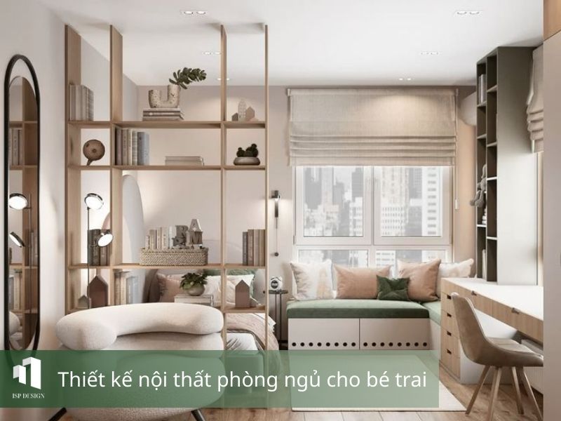 Phòng ngủ cho bé trai tận dụng ánh sáng tự nhiên giúp phát triển thị giác của bé 