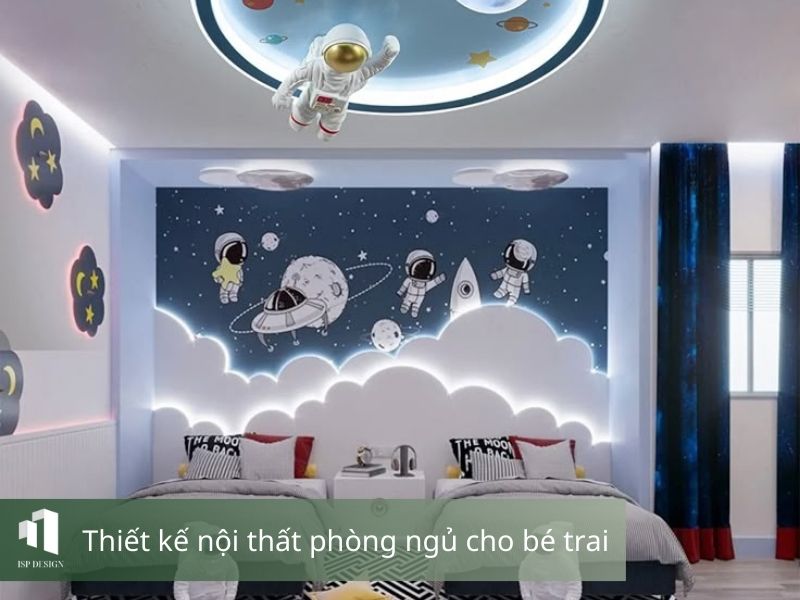 Phòng ngủ cho bé trai với thiết kế sáng tạo kích thích tư duy của bé 