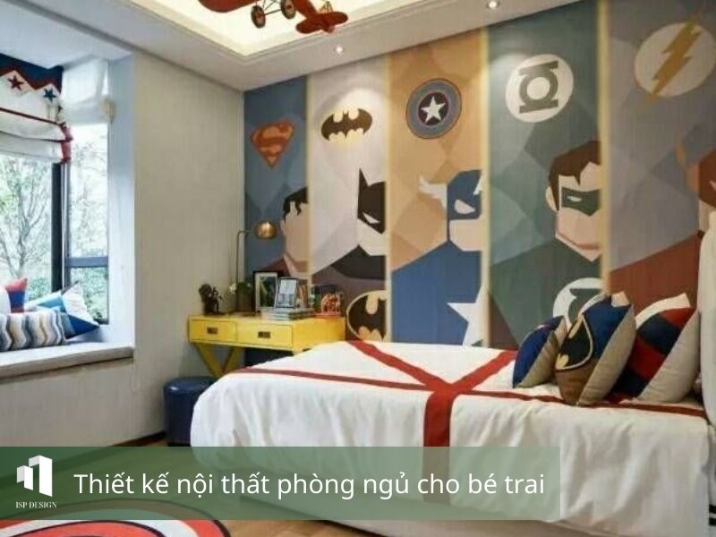 Mẫu thiết kế phòng ngủ siêu anh hùng cho bé 