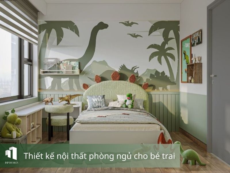 Tranh dán tường chú khung long cũng được các bé ưa thích