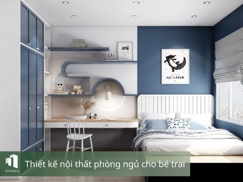  Màu xanh tạo nên không gian thoải mái, thư giãn cho bé 